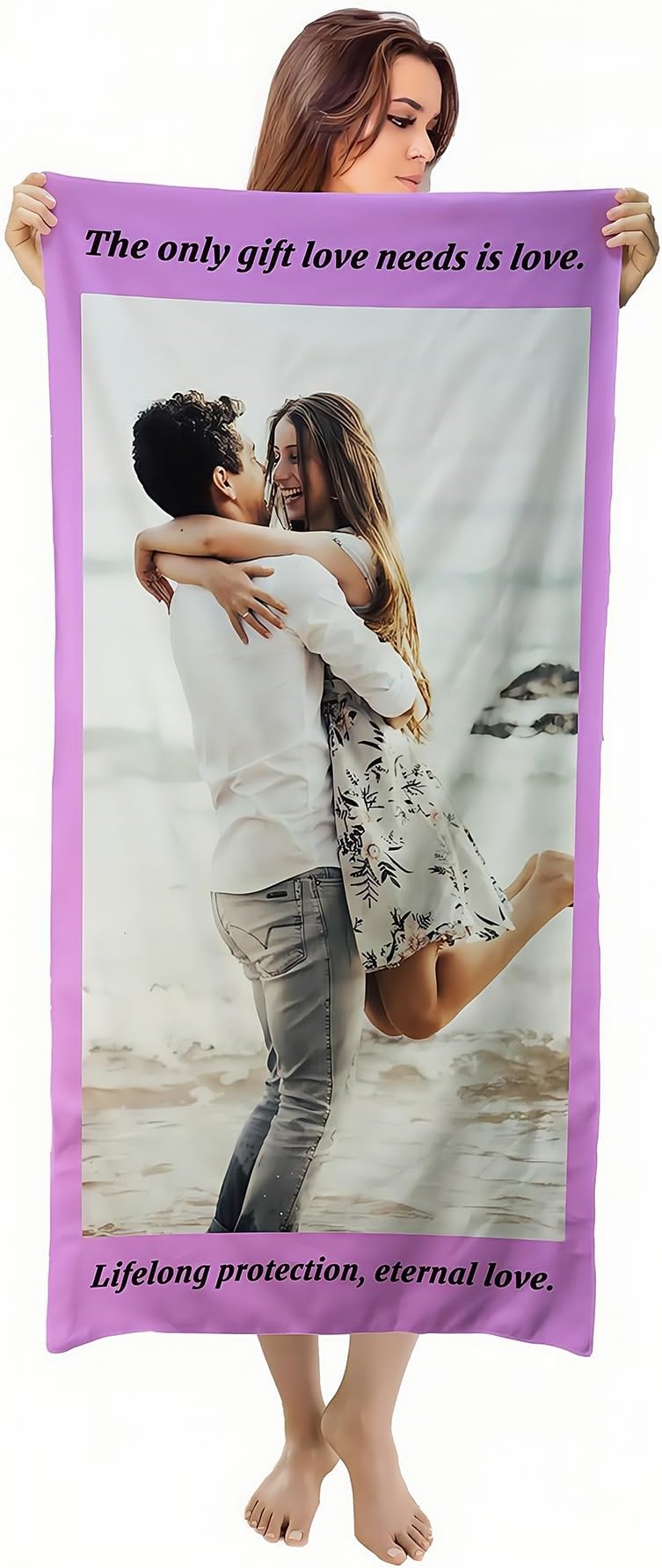 Le'qu bay Personalised Beach Towel With Name, Picture, Text. Custom Personalized Beach Towels For Adults Quick Dry Towel Forchildren, Gift For Lovers. (Photo_1)