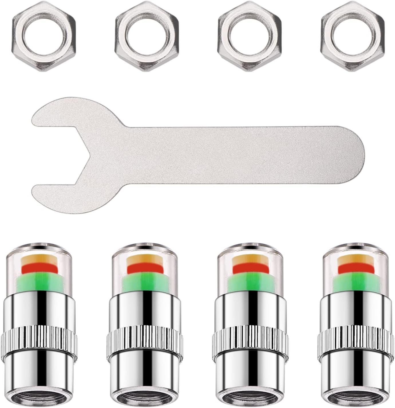 Cobee Car Tire Pressure Monitor Valve Stem Caps, 3 Colors Eye Alert