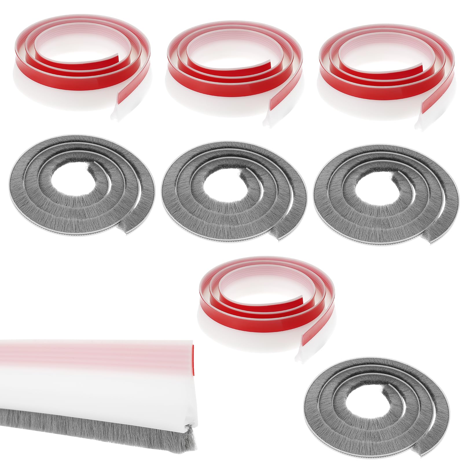 4 Pcs Door Sweep for Bottom of Door with Brush Self Adhesive Under Doors Draft Stopper Reduce Noise Doors Gap Filler Bottom