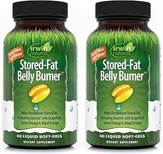 Irwin Naturals Stored-Fat Belly Burner - 60 Liquid Soft-Gels, Pack of 2 - Helps Support The Breakdown of Stored Fat - 40 Total Servings