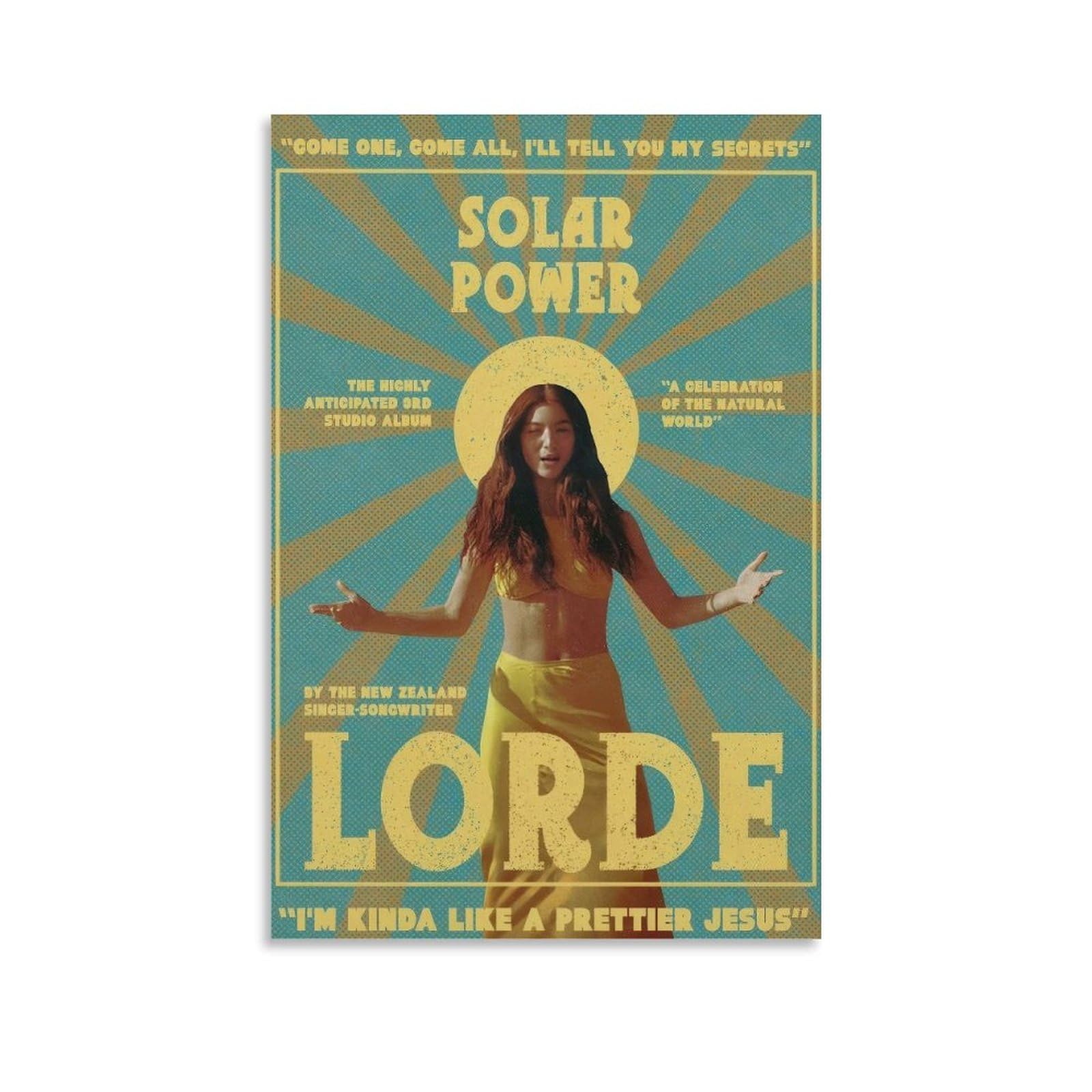 DTSJNS Lorde Solar Power 1 Canvas Poster Wall Decorative Art Painting Living Room Bedroom Decoration Gift Unframe-style12x18inch(30x45cm)