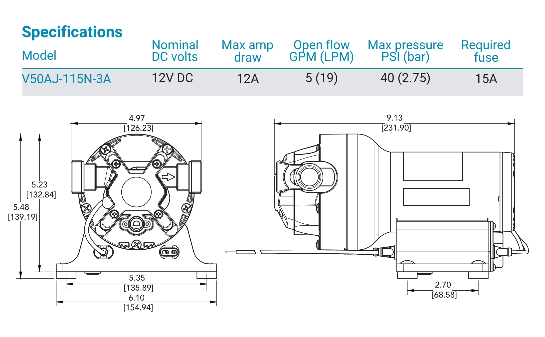 Amazon.com : Jabsco V50AJ-115N-3A, Sensor-Max II Variable Speed
