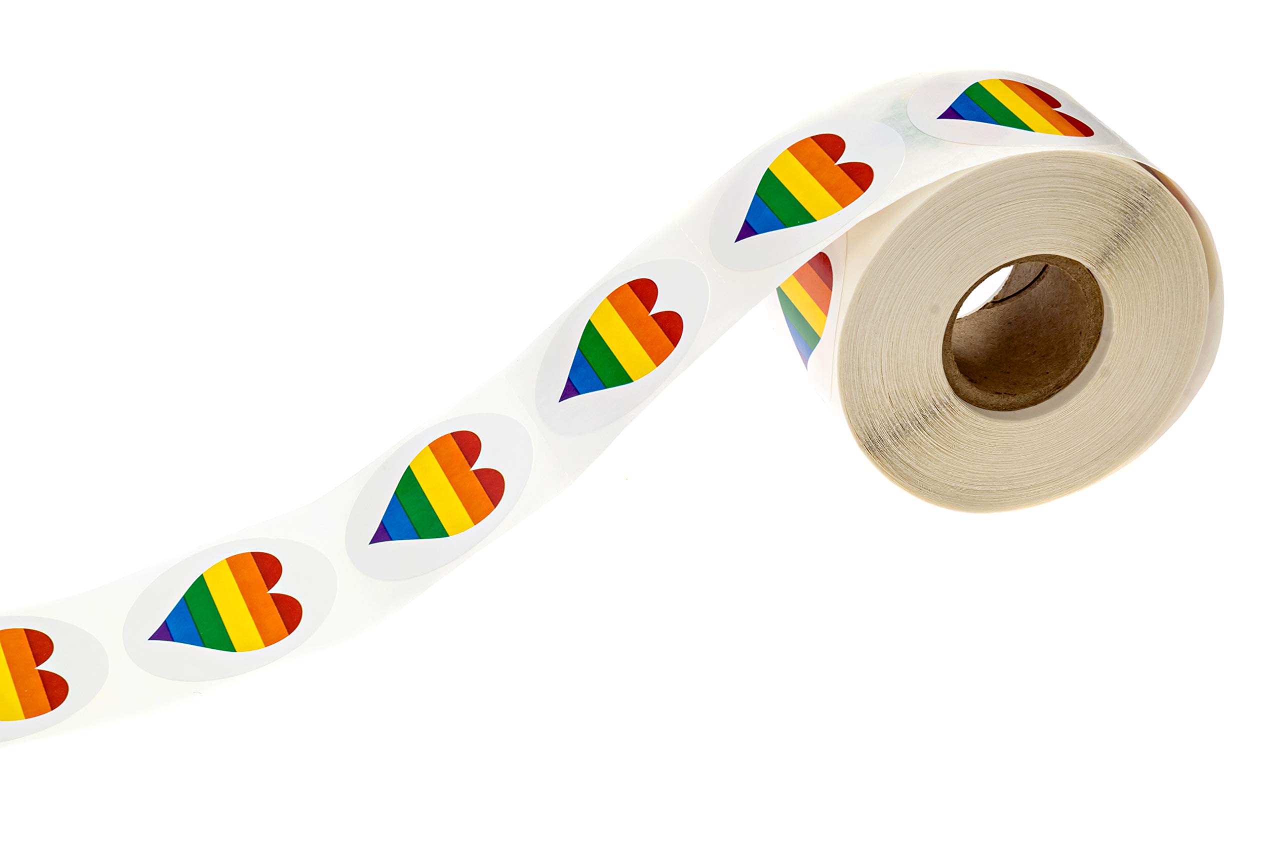 Lot de 500 autocollants LGBTQ Pride en forme de cœur (2,5 x 2,5 cm) – Autocollant LGBTQ LGBTQ gay bisexuel transgenre (Progress Pride