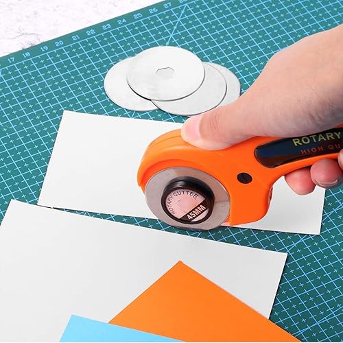 Miniatura 5 de Mudder Cuchillas de corte rotativas de 1.77 pulgadas, paquete de 30 cuchillas giratorias de repuesto compatibles con Olfa, compatibles con Fiskars