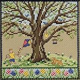 Make a beautiful decoration with this cross stitch kit! This package contains glass beads, 14 count Aida, floss, needles and chart. Design: Spring Oak. Finished size: 5.25x5.25 inches. Recommended for ages 9 and up.