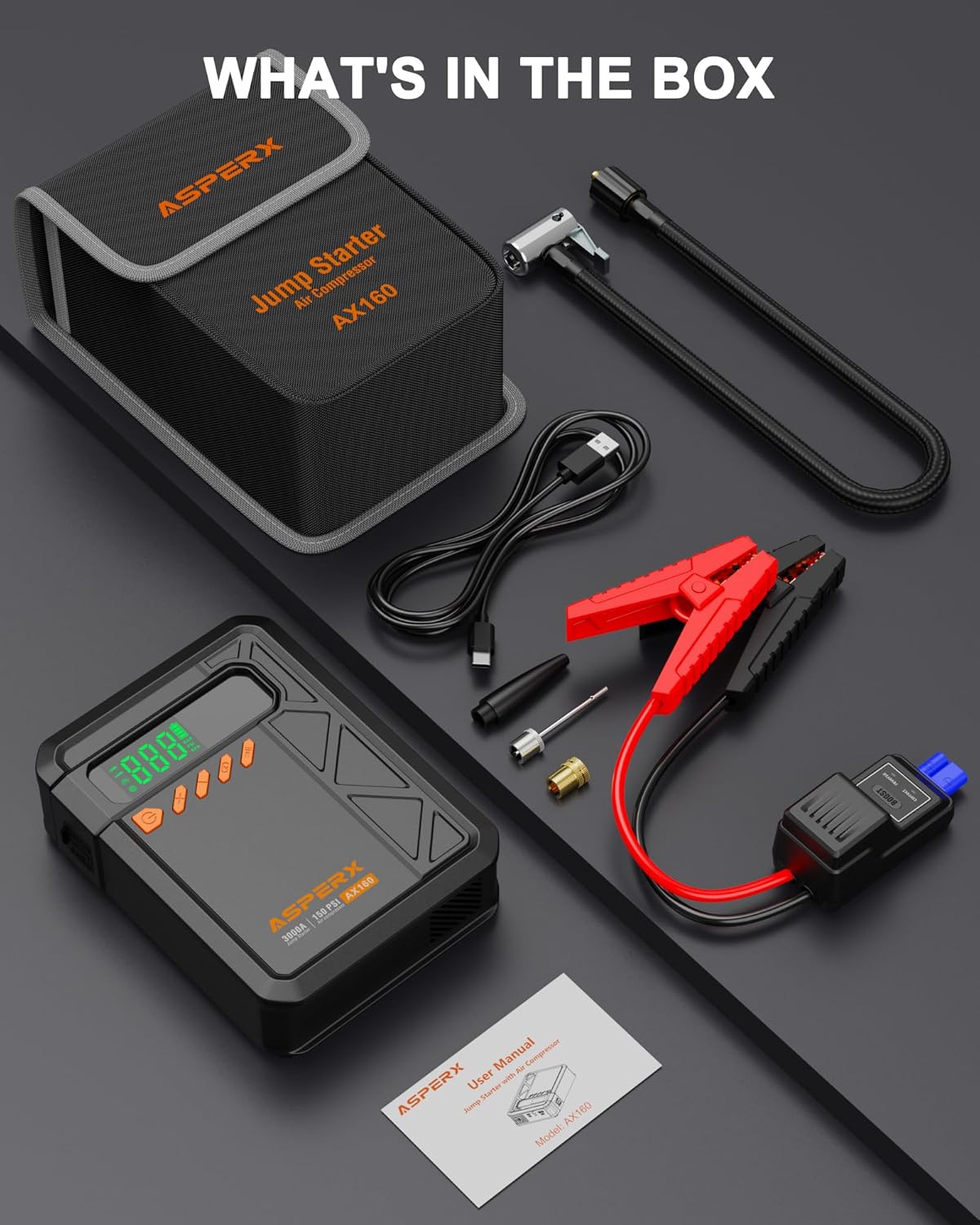 Contents of the AsperX AX160 package