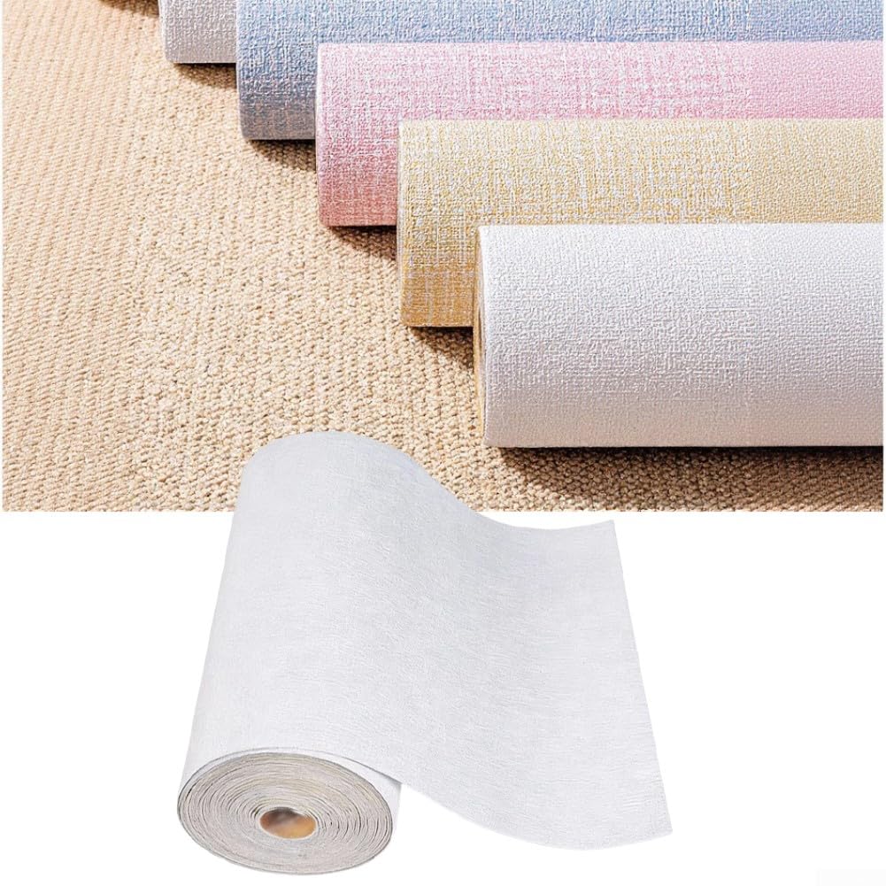 Película de pared de lino autoadhesiva rosa de 20m para renovación residencial moderna