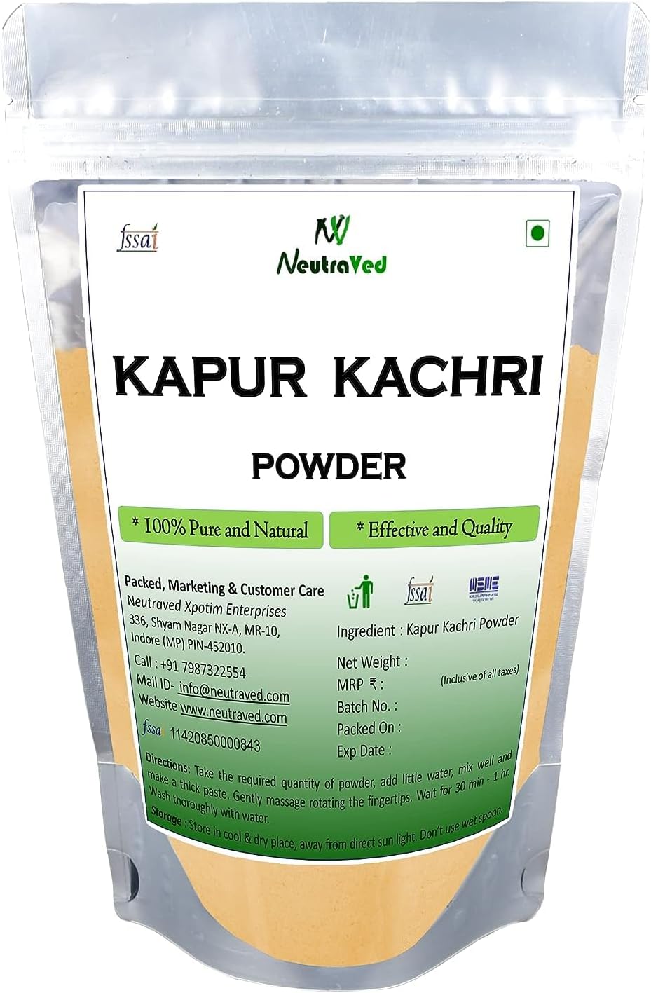 ads Kapoor Kachri Powder | Kapur Kachri Powder for Hair and Kapoor Kachri Powder for Skin (200g)