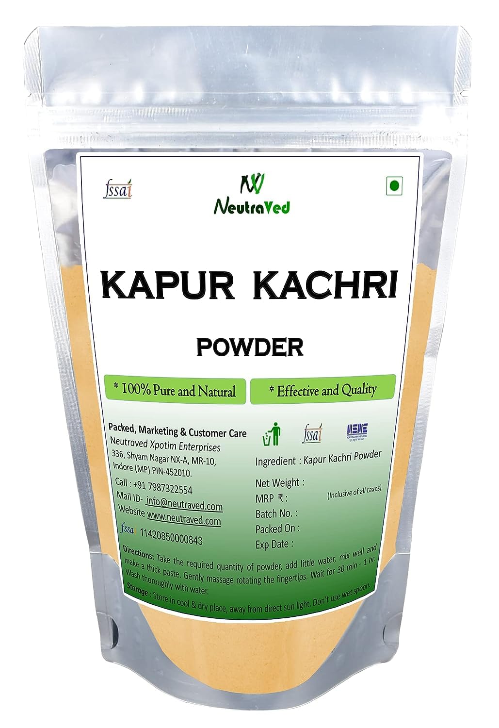 ads Kapoor Kachri Powder | Kapur Kachri Powder for Hair and Kapoor Kachri Powder for Skin (200g)