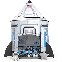 PigPigPen Rocket Ship Tent for Kids Instant Indoor Outdoor Space Playhouse for Toddlers - Astronaut Adventure Kids Camping Tent - for Boys Girls Space Decor & Outdoor Play