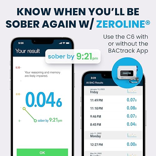 Vista 4 de BACtrack Alcoholímetro de llavero C6 (paquete de 2) Precisión de grado profesional Conectividad opcional para teléfonos inteligentes