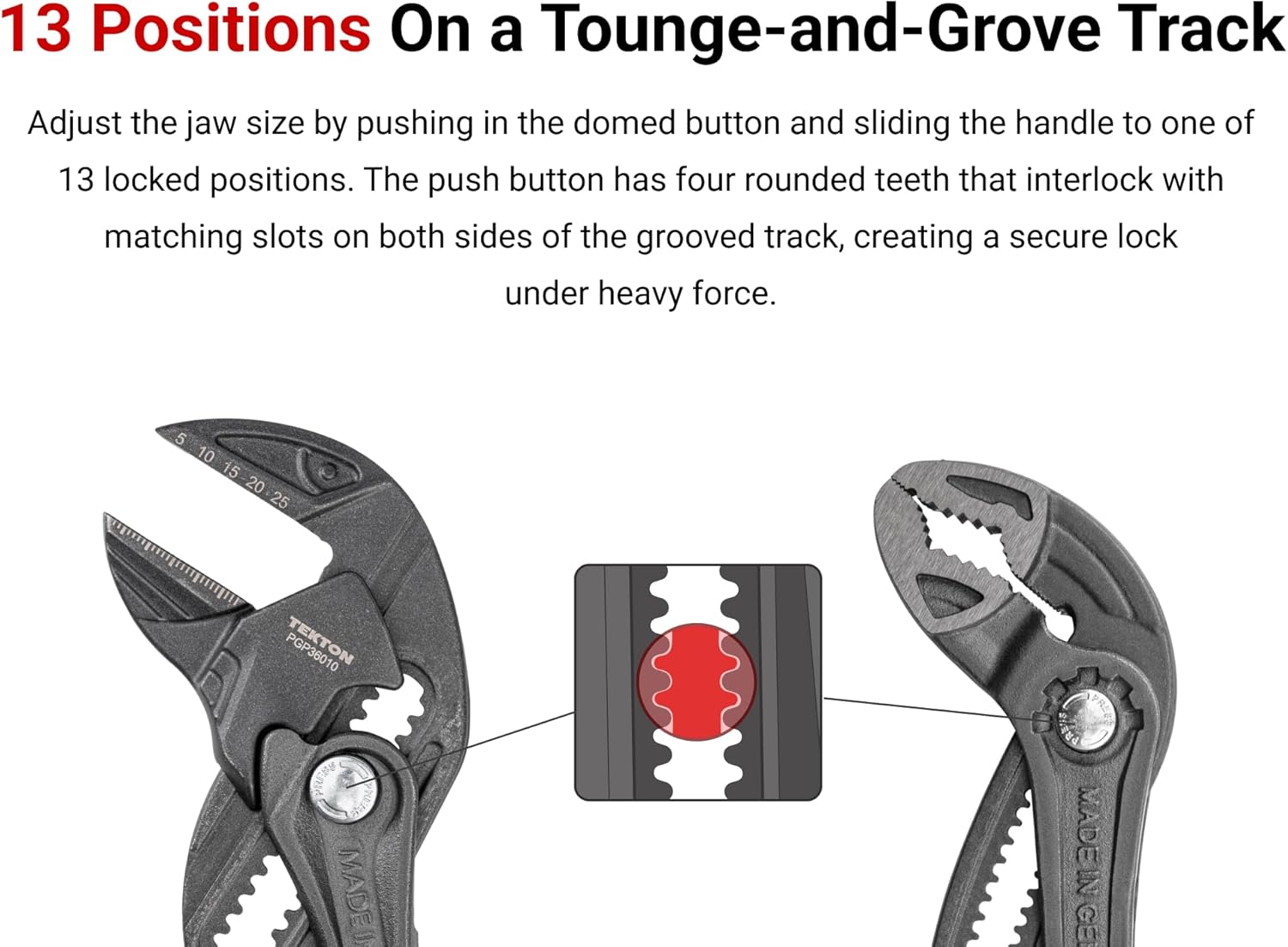 TEKTON Pliers Set, 2-Piece (Pliers Wrench, Angle Nose Push Button Adjustable) | PLR90001