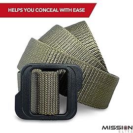 MISSION ELITE Tactical Belt, 1.5-inch Nylon Gun Belts for Men, 2-Ply EDC Belt with Adjustable Plastic Buckle