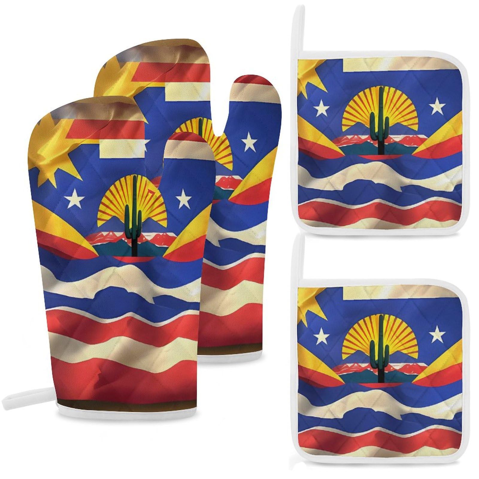 Maniques de cuisine anti-chaleur drapeau de l'Arizona pour manipulation sécurisée des plats chauds