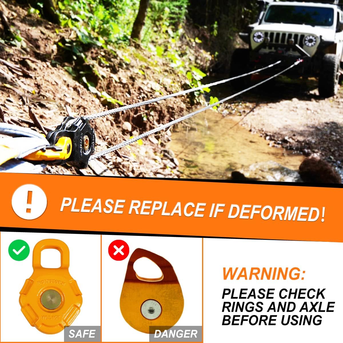 スナッチブロック 75ポンド (35T) 破壊強度 33ポンド (15T) 作業負荷 ウィンチ 牽引プーリーブロック 合成ロープ&a  Amazon.co.jp: WOLFSTORM スナッチブロック – 最大破壊強度77000ポンド 33000ポンド 作業荷重 ウィンチプーリー  3/8インチ合成ロープ/ケーブル用 ダブル ...