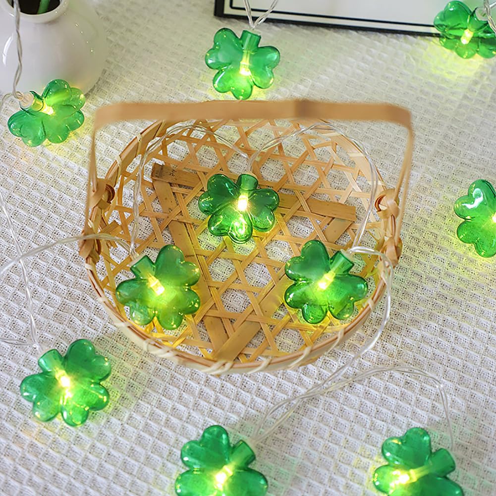 Lampy ogrodowe z czterema liśćmi koniczyny, kreatywne lampy wiszące, światła LED drut miedziany na baterie do dekoracji domu, na Boże Narodzenie