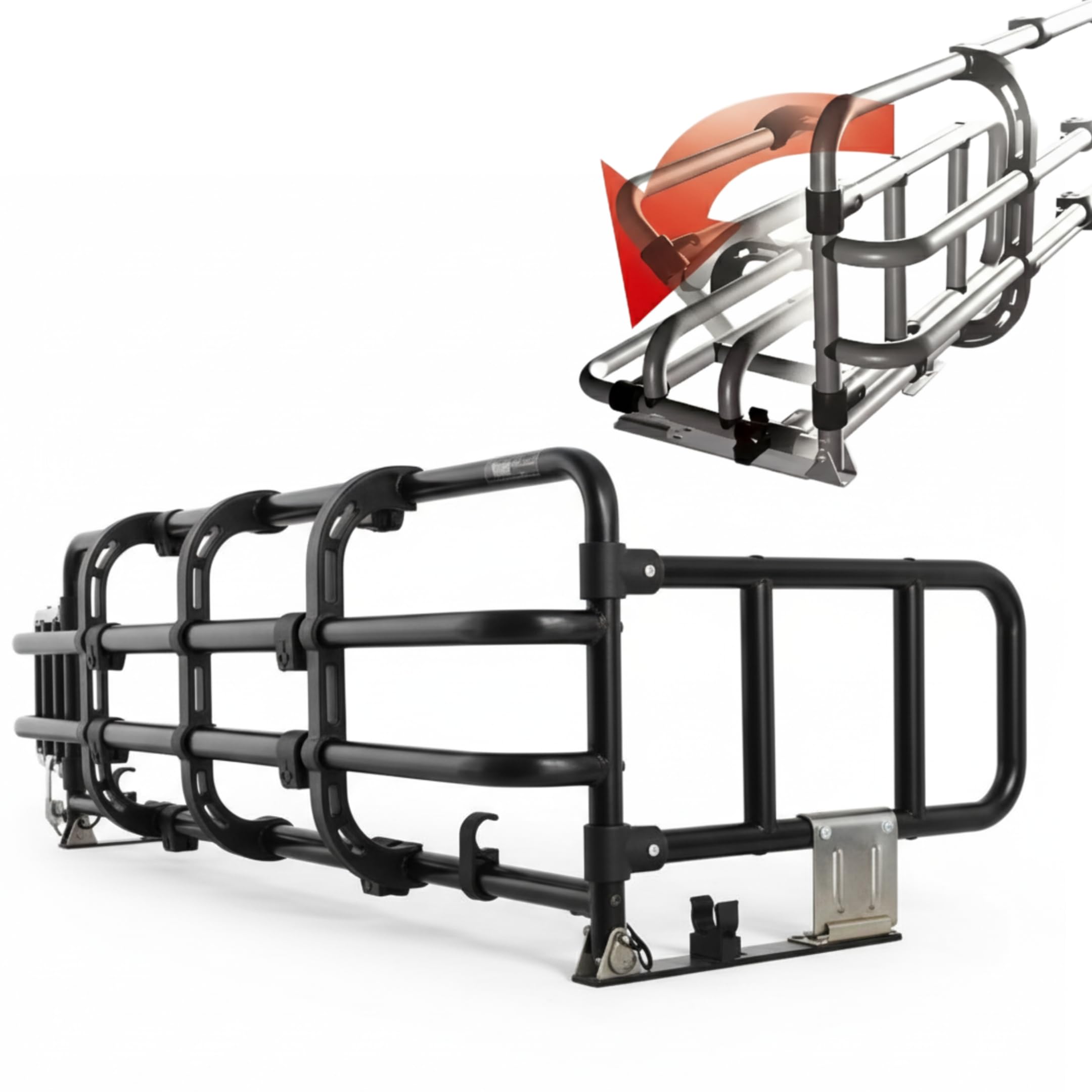 Topline Truck Bed Extender – Universal Fit Fold Down Tailgate Extender for Pickup Trucks, Heavy-Duty Adjustable Stainless Steel Hardware Bed Expander