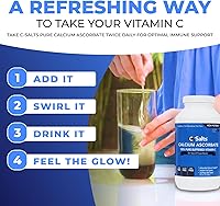 Vista 3 de C-Salts Polvo de vitamina C de ascorbato de calcio puro, bebida en polvo tamponada no ácida sin azúcar para apoyo inmunológico, protección