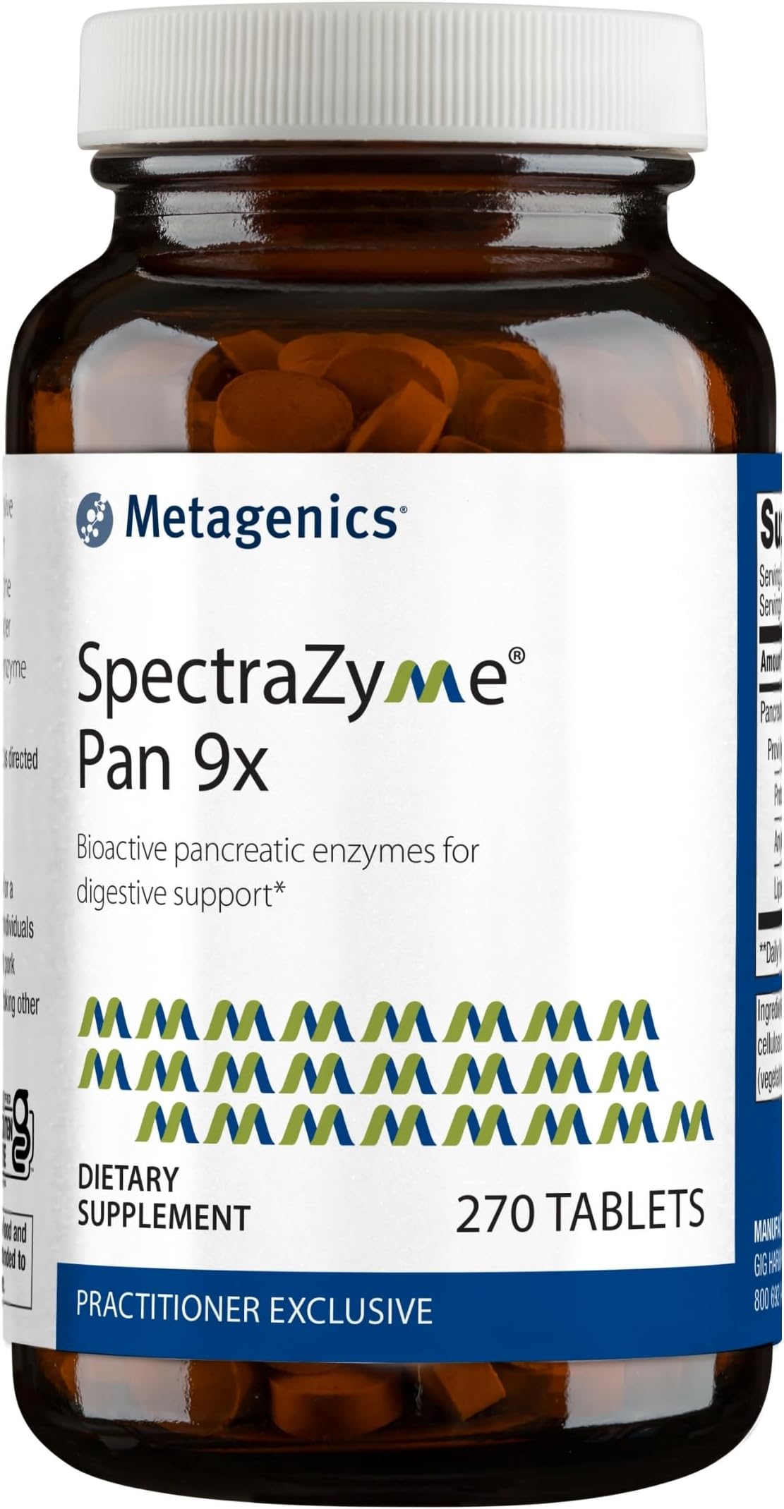 MetagenicsSpectraZyme® Pan 9x – Bioactive Pancreatic Enzymes for Digestive Support* – 270 servings