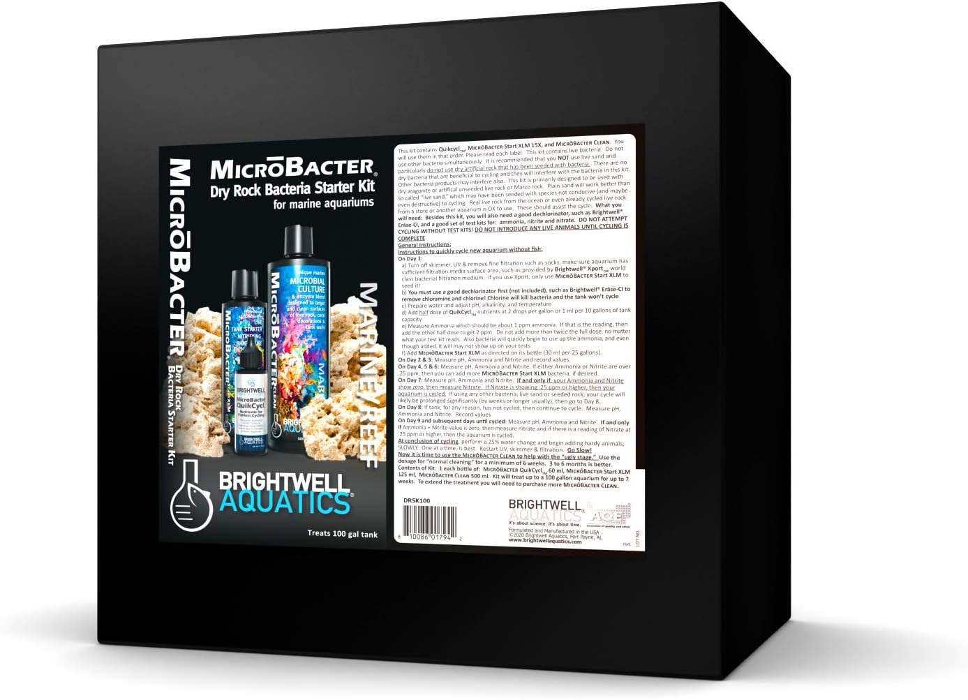 Brightwell Aquatics MicroBacter Dry Rock Bacteria Starter Kit