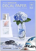 Sunnyscopa Waterslide Decal Paper for INKJET Printer - CLEAR, US LETTER SIZE 8.5"X11", 100 SHEETS, Personalized Water Slide Transfer Transparent Printable paper - DIY Custom for Tumblers, Glasses, Mug