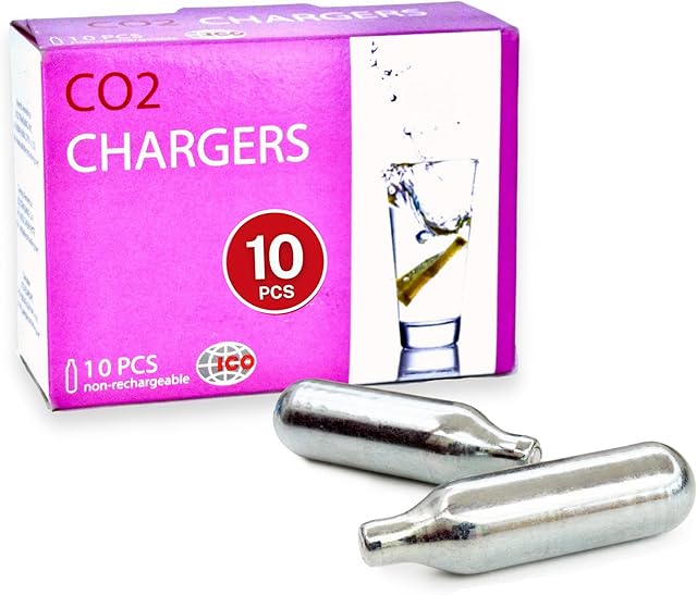 Impeccable Culinary Objects (ICO) ICOC810 Soda Chargers, Steel, Silver, 8.9 x 3.8 x 6.4 cm