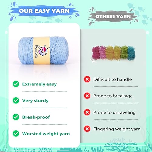 Miniatura 4 de Crochetta Kit de ganchillo para principiantes, kit de inicio de ganchillo con tutoriales en video paso a paso, kit de ganchillo fácil para