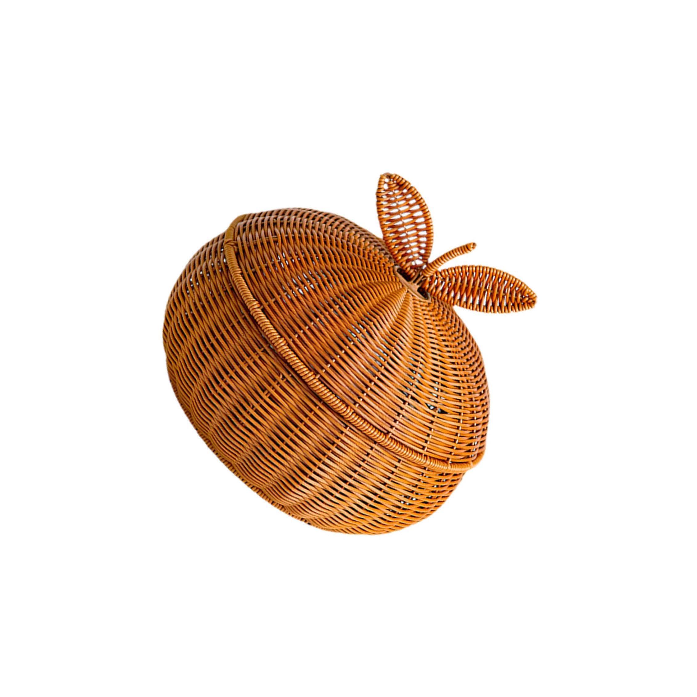 QIXCXAZ Imitation Rattan Woven Bread Basket With Lid Wonderful Option For Keeping Snacks Fruits Organized Neatly Woven Snack Fruit Basket With Cover Serving