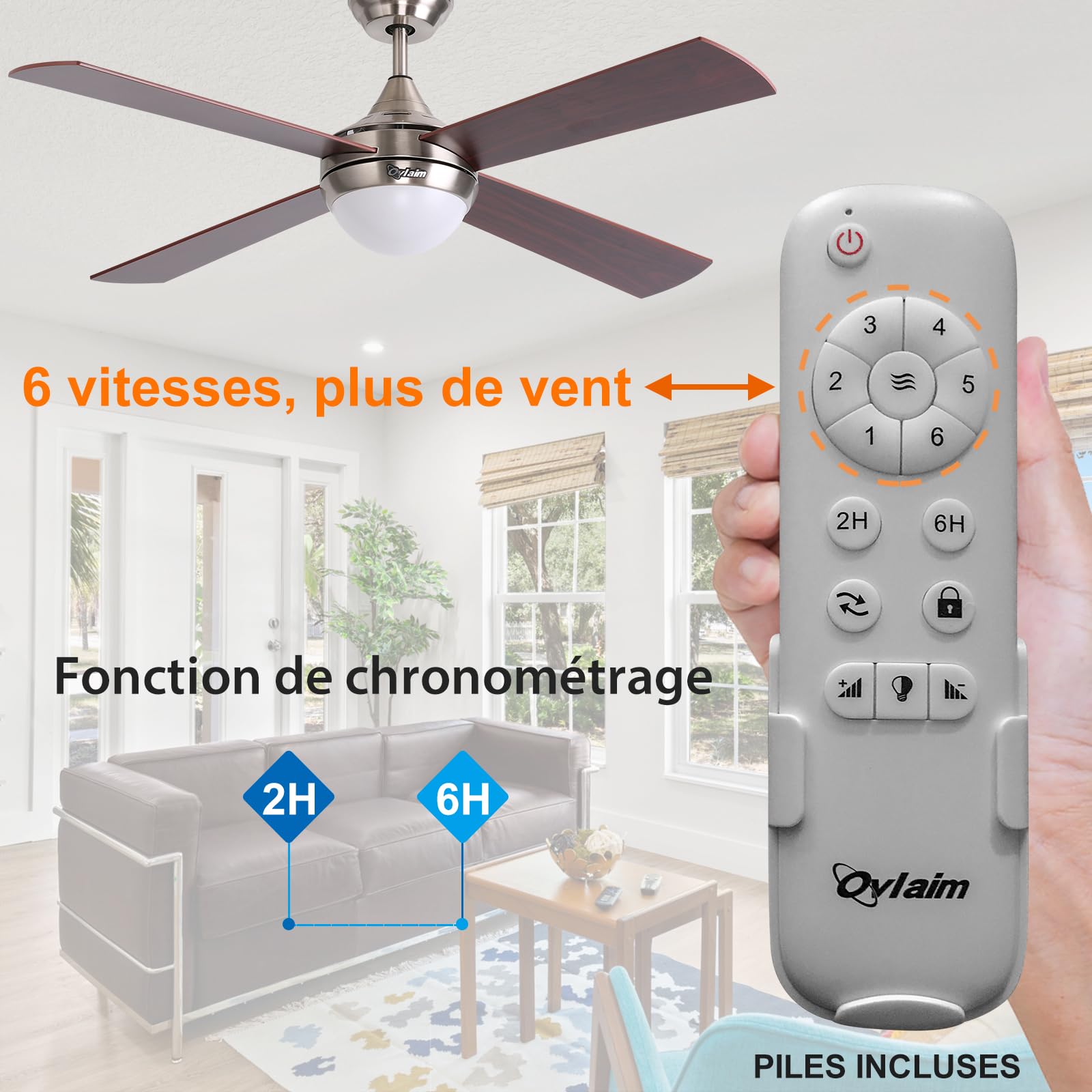 Ventilateur de plafond avec Télécommande Ventilateur Plafonnier LED Dimmable | Leroy Merlin