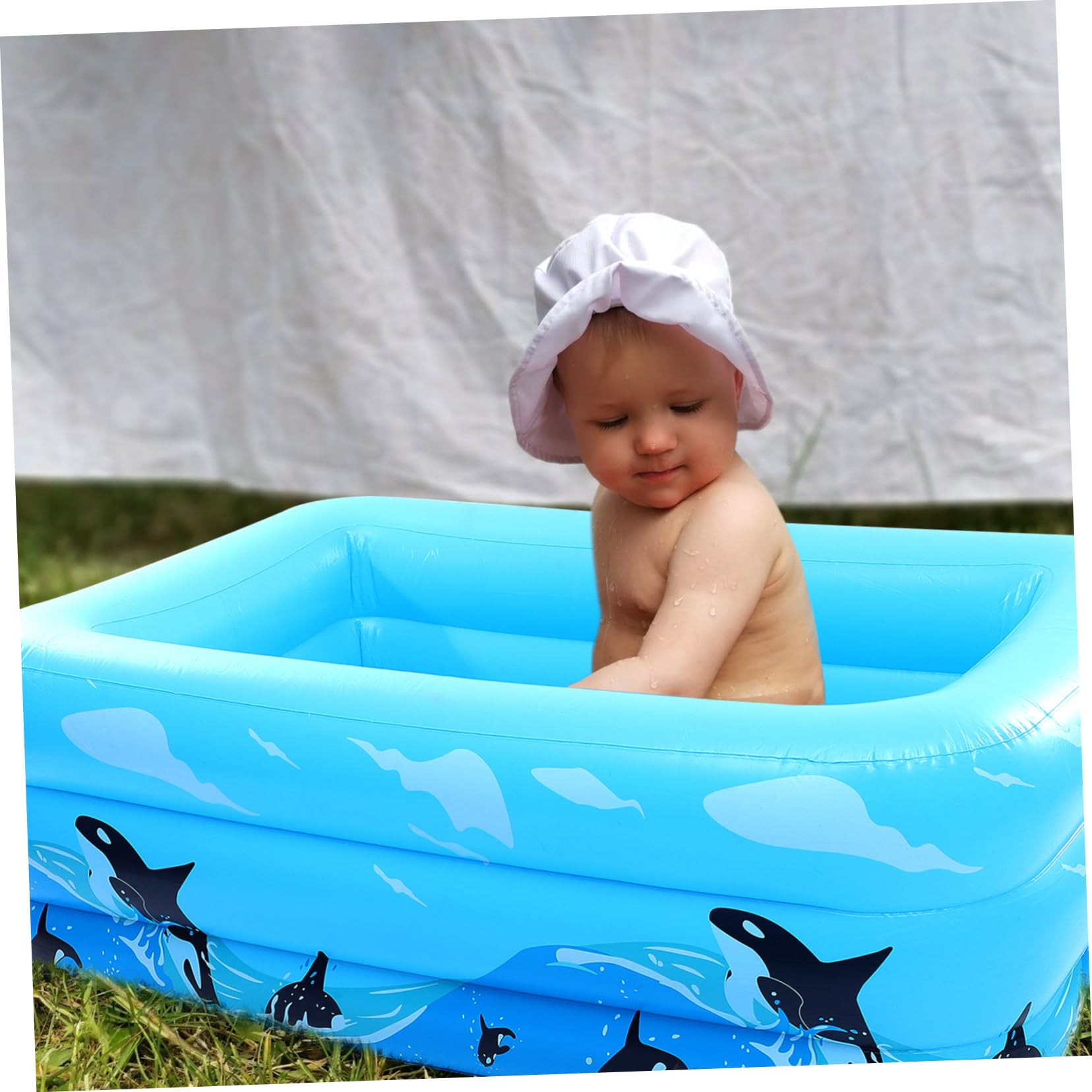 Piscina Hinchable para Niños de PVC Azul, Inflado Rápido