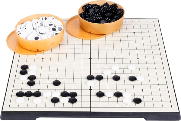 Engelhart-250414 – Gra w Go Podróżna – Magnetyczna Składana Plansza 36 × 36 cm – Schowek – 361 Kamieni w Zestawie – Klasyczna Japońska Gra Strategiczna