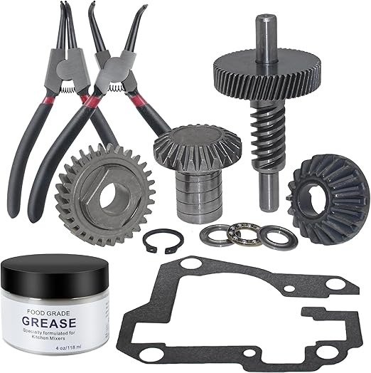 Worm Gear Kit Compatible With KitchenAid Whirlpool 5QT & 6QT Mixer Gear Parts Replacement, Worm Follower Gear Kit 9706529 W11086780 9709511 9703337 9709231