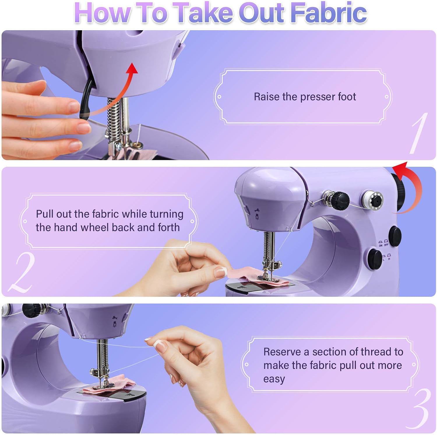 Mini Electric Sewing Machine, Handheld Household Sewing Machine Portable Lightweight Sewing Machine for Beginners, Kids, Crafting DIY, Travel, Quick Repairs and Small Projects