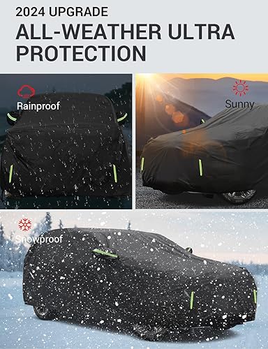 Miniatura 3 de Proadsy - Cubierta para automóvil, para todo tipo de clima, a prueba de viento, nieve, lluvia, rayos UV y granizo, para interiores y exteriores,