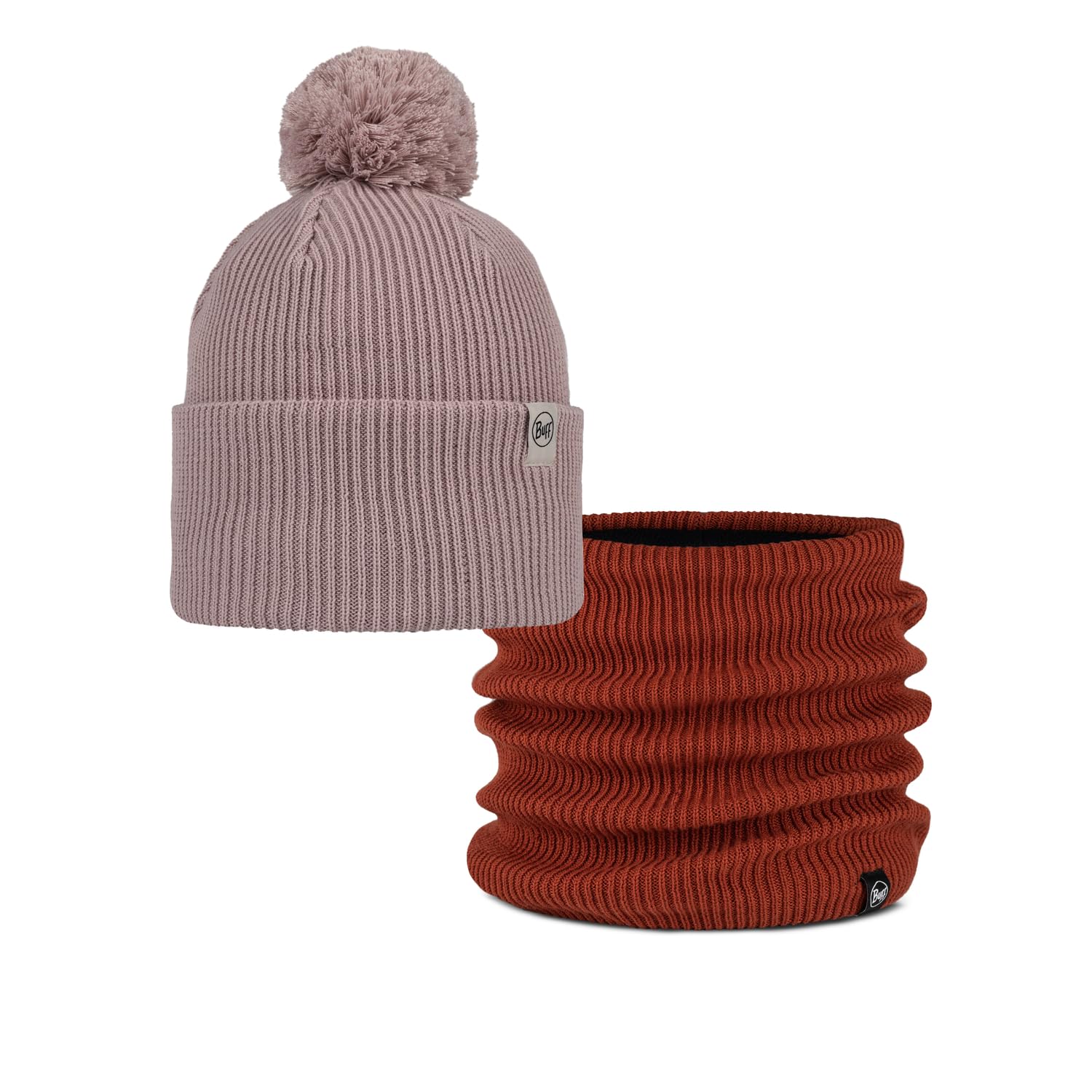 Pacchetto Duo BUFF® Street Knitted Berretto Renvi Rosewood e Knitted & Fleece Scaldacollo Renvi Cinnamon Taglia unica Adulti