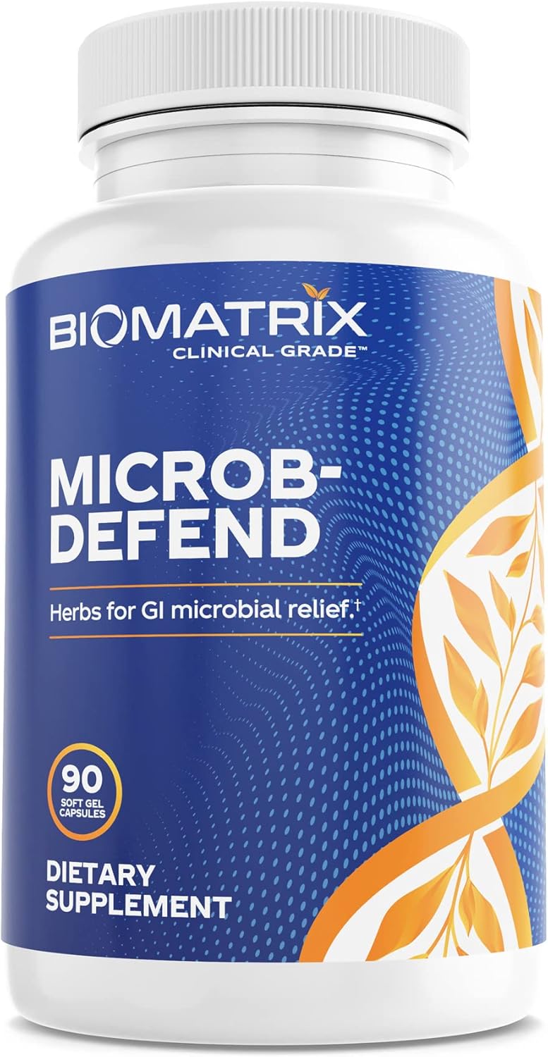 Oil Blend of Thyme, Oregano, Clove, Digestive Supplement for Men and Women, GI Repair Softgels | Microb-Defend (90 Capsules) : Health & Household
