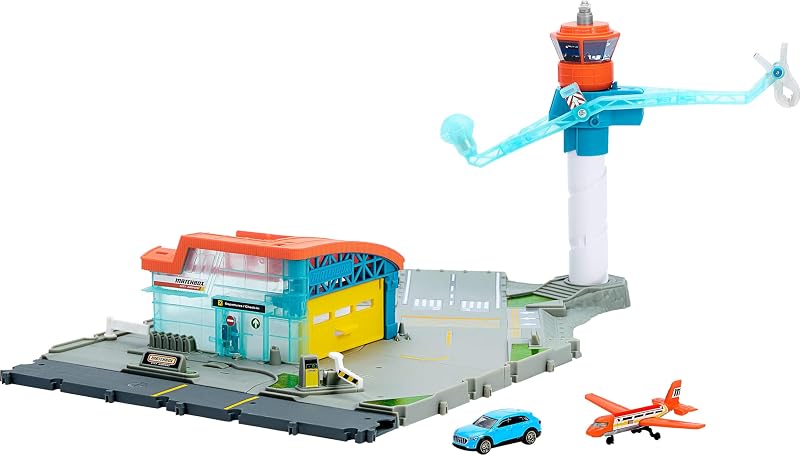Juego de auto de juguete, juego de aeropuerto de aventura de despegue con Audi fundido a presión en escala 1:64, avión de plástico, función de despegue y aterrizaje y almacenamiento​​​