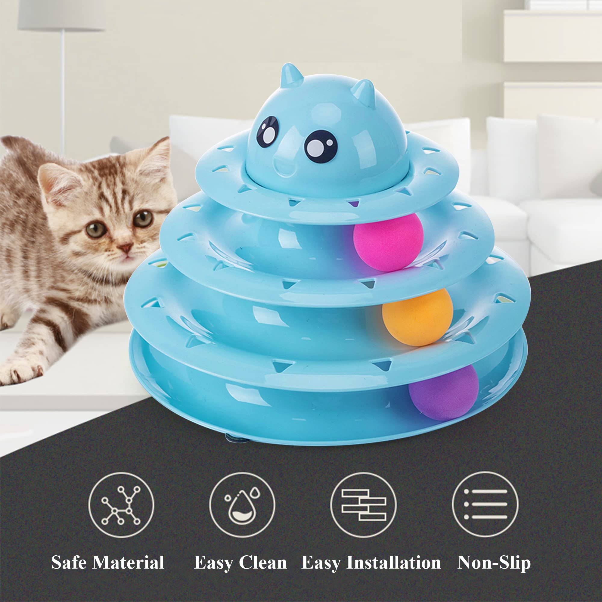 Vealind Pet Interactive Fun Roller Exerciser 3 Level Tower