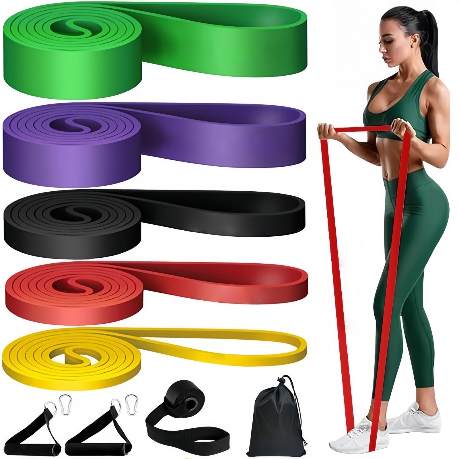 Cintas Elasticas Musculacion,Bandas de Resistencia Set con