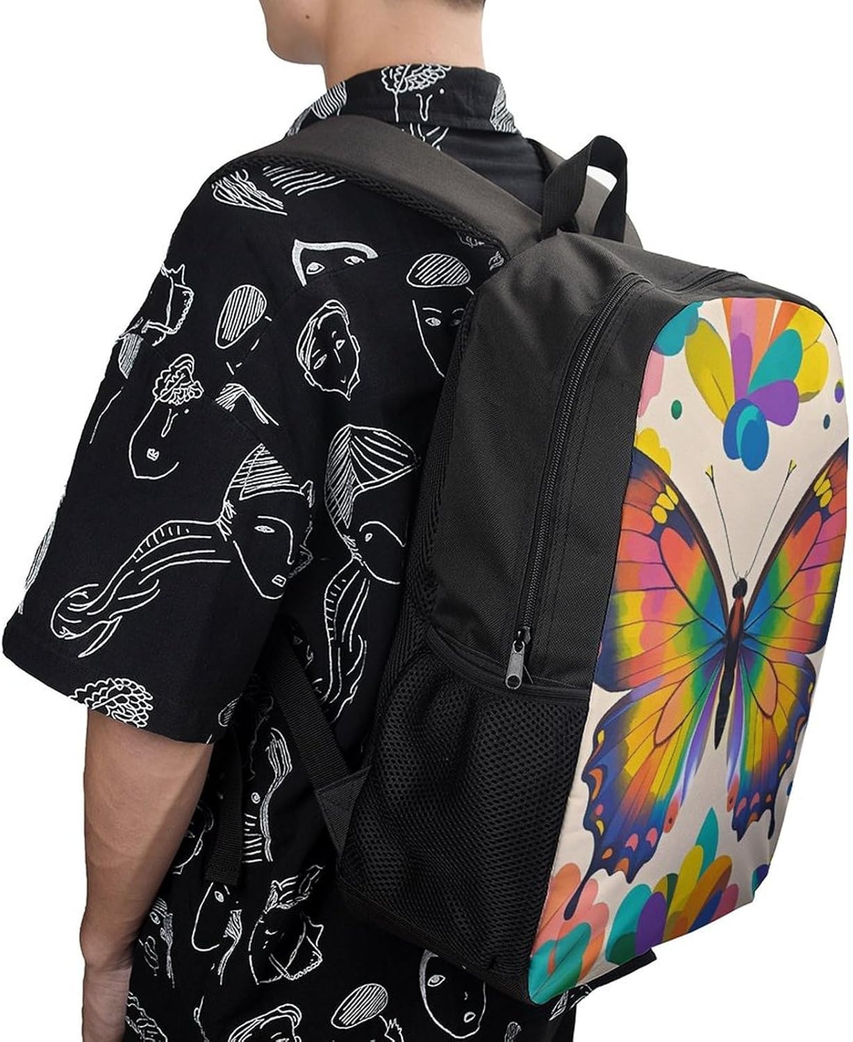 Colorful Butterfly 17 Inch Laptop Backpack, College Bookbag image 5
