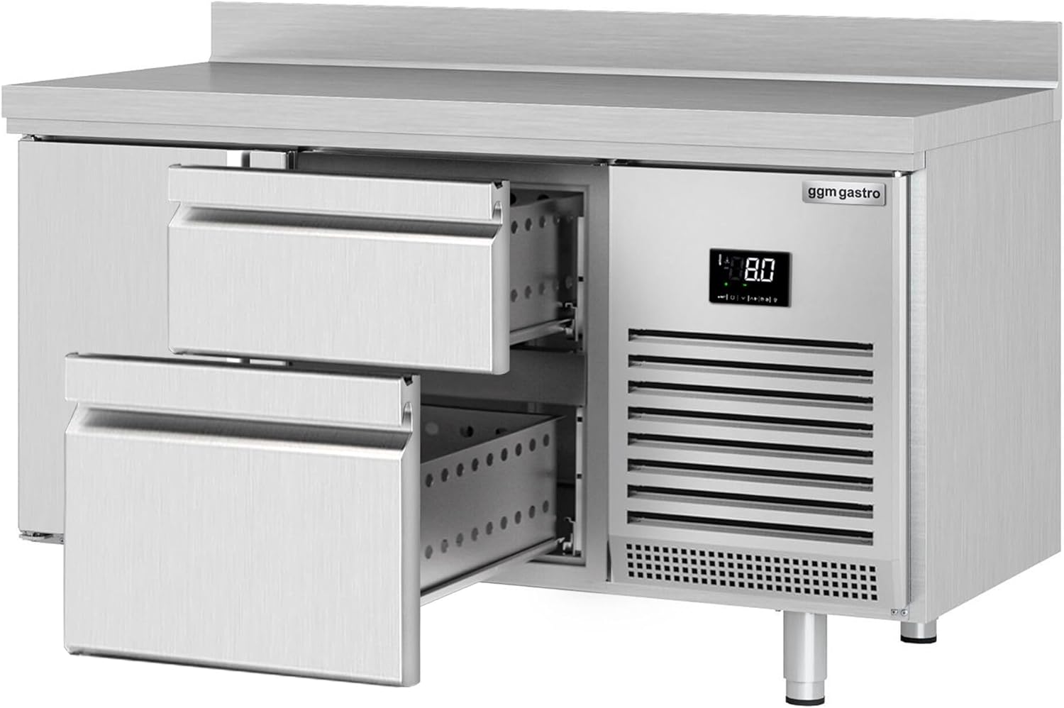 GGM Gastro KTI156T1S2313 Refrigerated Counter with two drawers fully extended