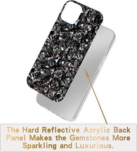 Miniatura 3 de Cavdycidy Funda para iPhone 13 Pro para mujer (6.1 pulgadas), funda de lujo muy brillante con purpurina 3D con diamantes de imitación de cristal