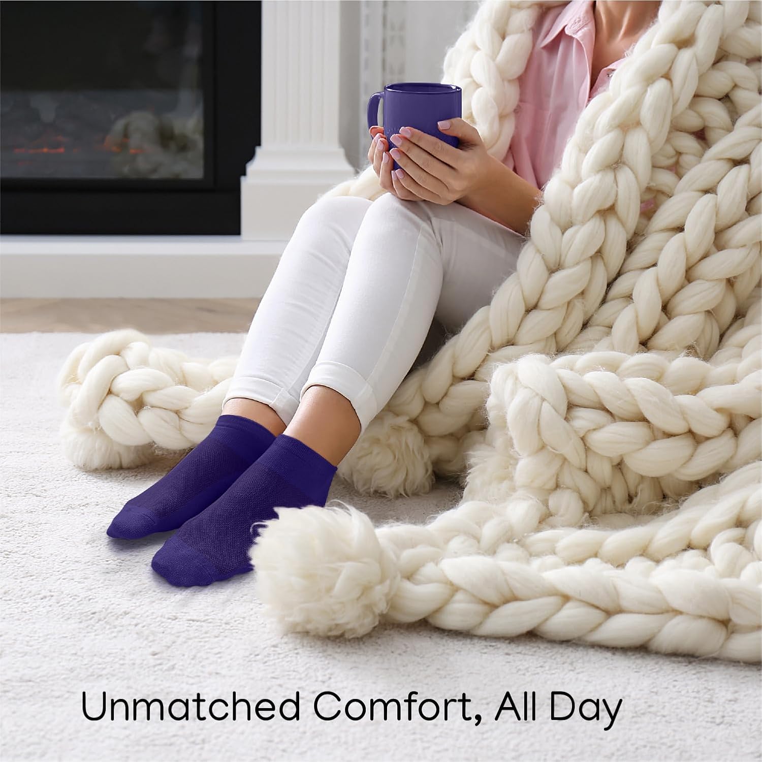 Duna Ankle Socks for Womens - Ultra Thin Breathable Cotton Sport Socks - Athletic, Running, Low Cut, No Show (4 and 6 pairs) - Image 2