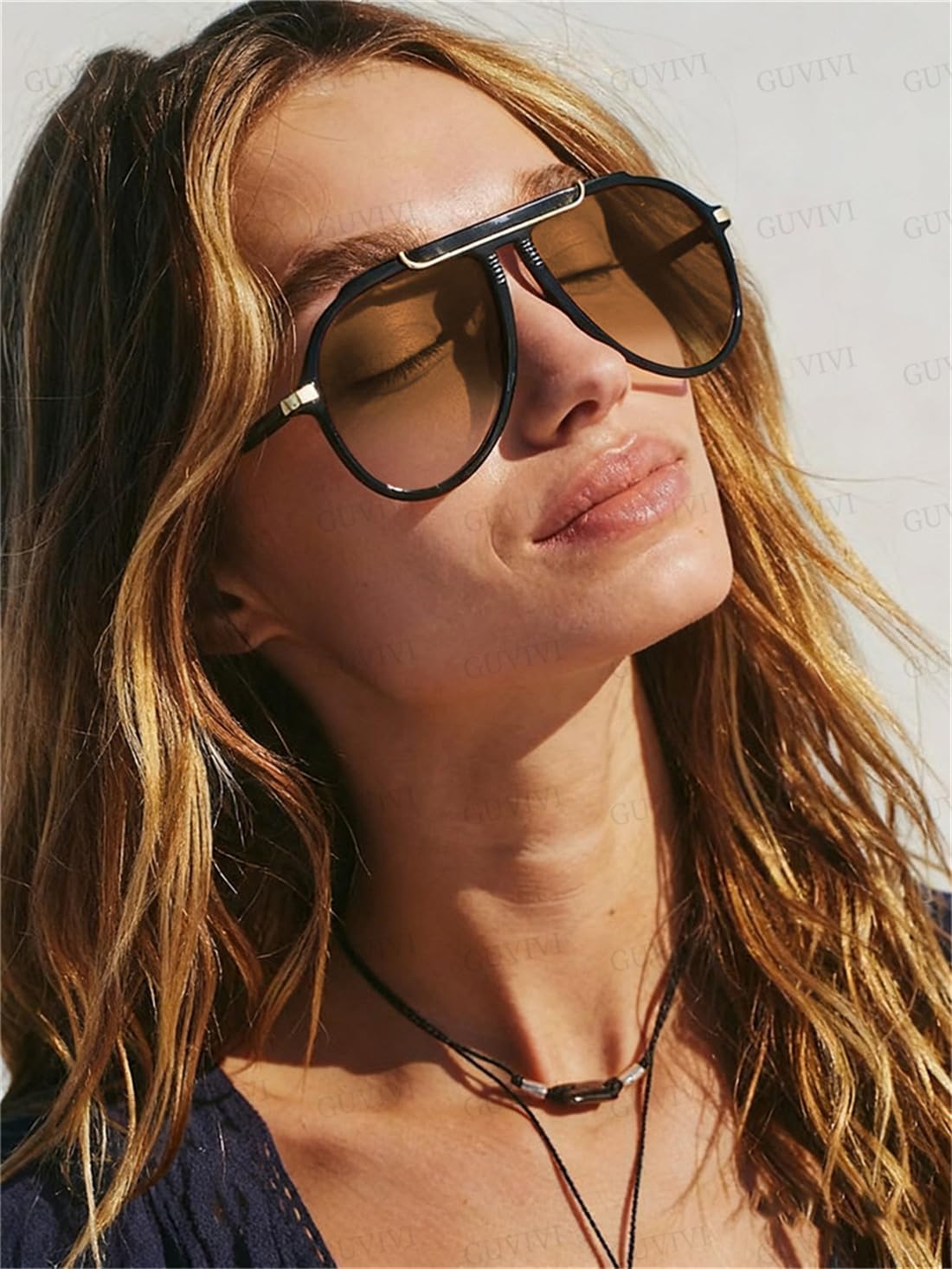 Oversized Aviator Sunglasses for Women Men 2026 70s Retro Gold Metal Sun Glasses Tangle Free Square Aviators - Image 6