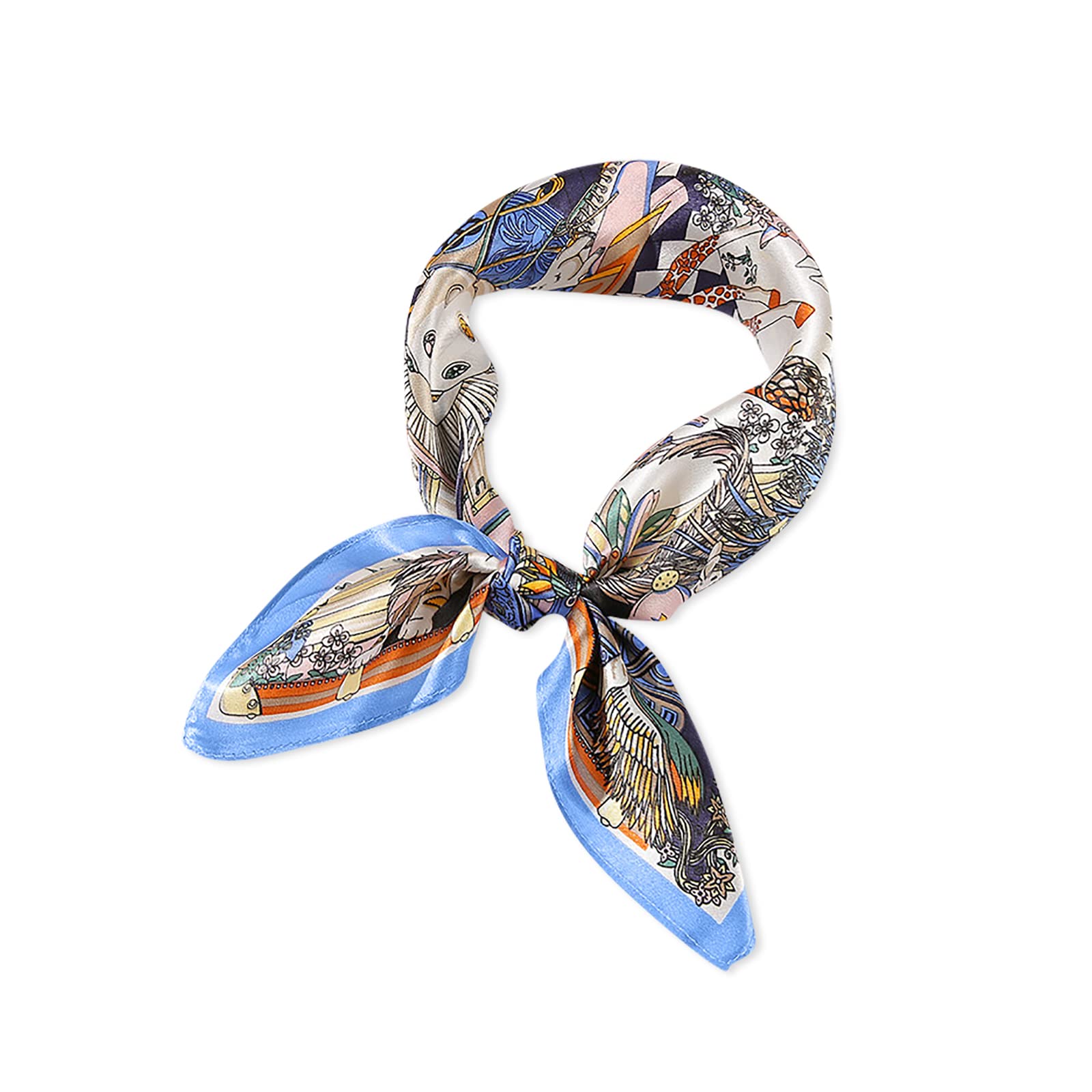 LumiSyne Foulard Soie Carré 53x53 Cm – Motif Géométrique Élégant, Satin De Mûrier 12 Momme, Écharpe Polyvalente Femme