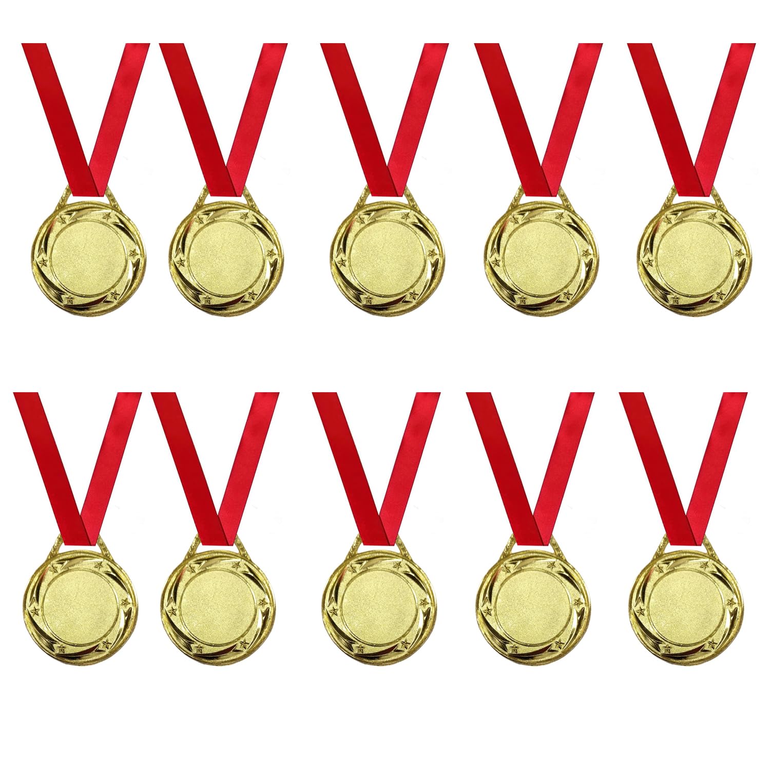 THEPRINTSHINE Personalized Metal Medals Pack of 10 - Customizable Awards for Sports, Achievements, Events, and Trophies – Unique Text/Logo Engraving for Recognition and Celebration
