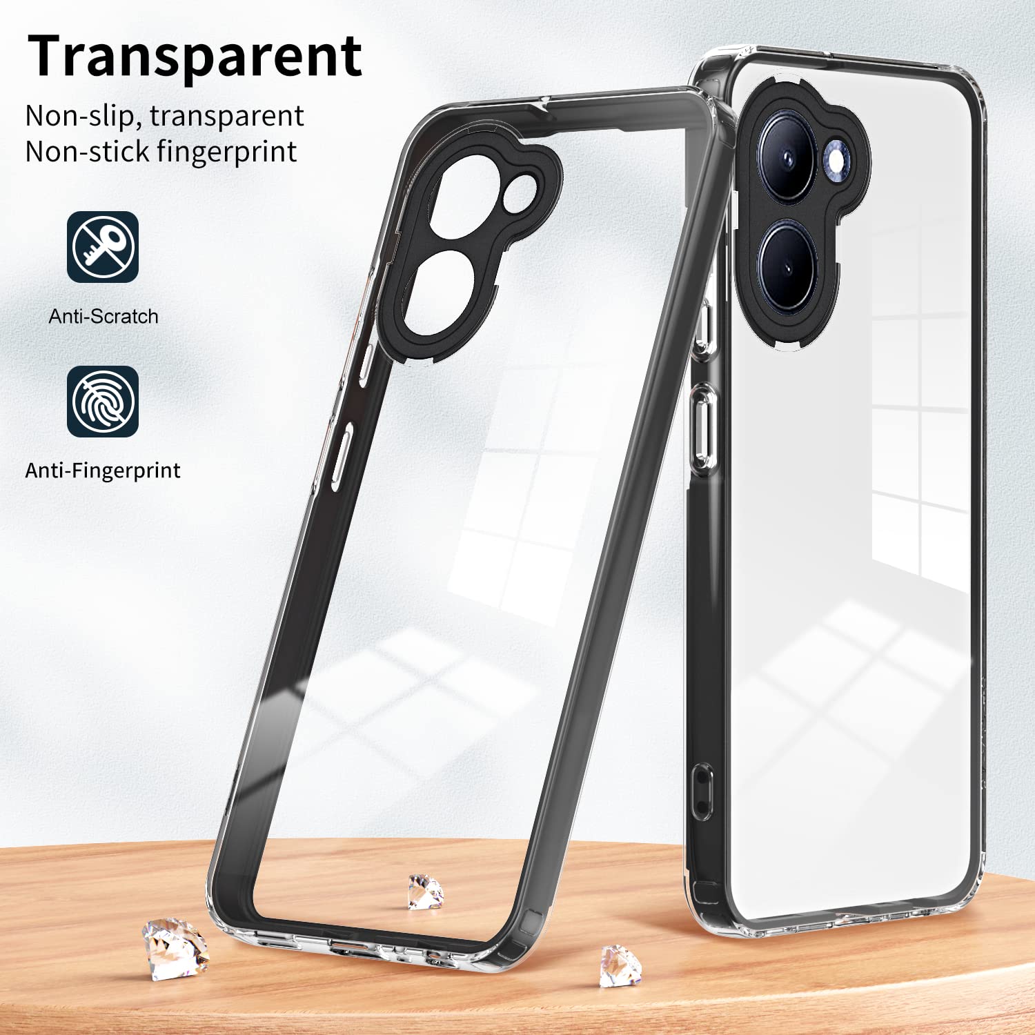 COVER NERA Per REALME C33 CUSTODIA CARBON IN SILICONE TPU ANTIURTO