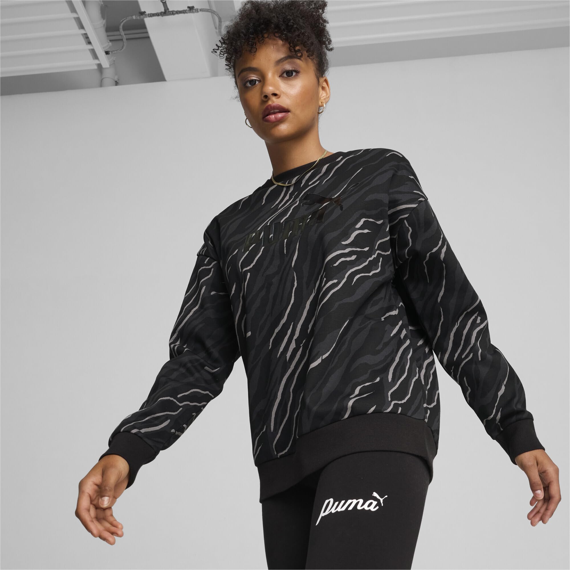 Puma ESS+ Animal AOP Crew FL Sudor Mujer (Pack de 1)