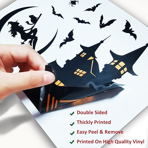 Miniatura 4 de 150 piezas de Halloween para ventana, decoración de Halloween, murciélagos para decoración de ventanas, decoración de ventanas de murciélagos de