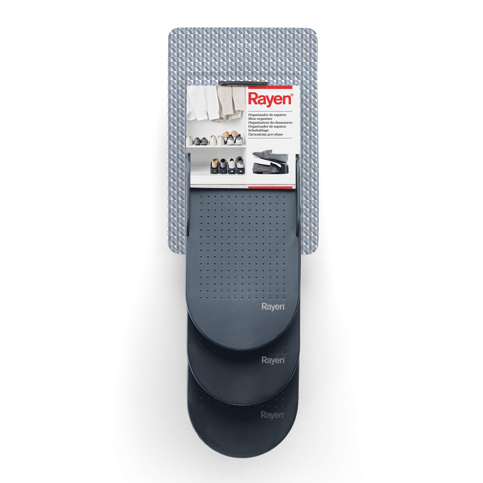 Rayen | Organizzatore di scarpe | 3 unità | Superficie antiscivolo | Misure: 25 x 6,5 x 26 x 13 x 10 cm